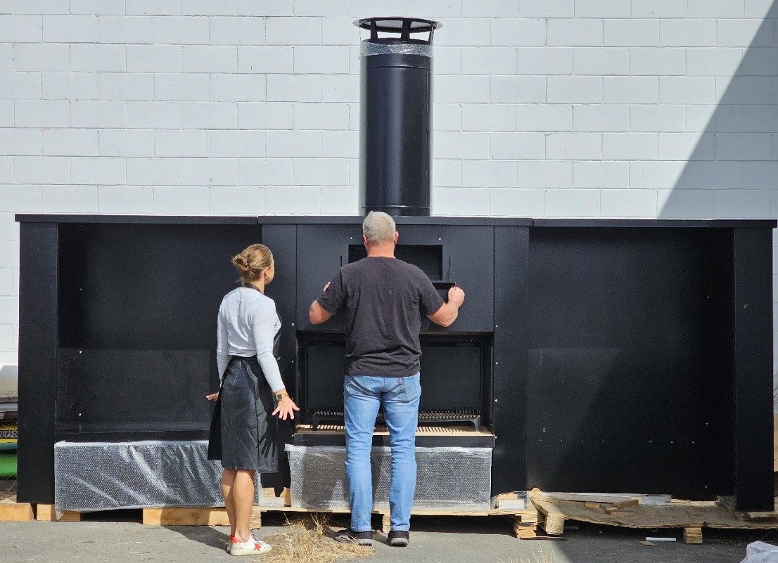 Big Garden Fireplace. Stainless Steel Outdoor Fire. Pilot Series.