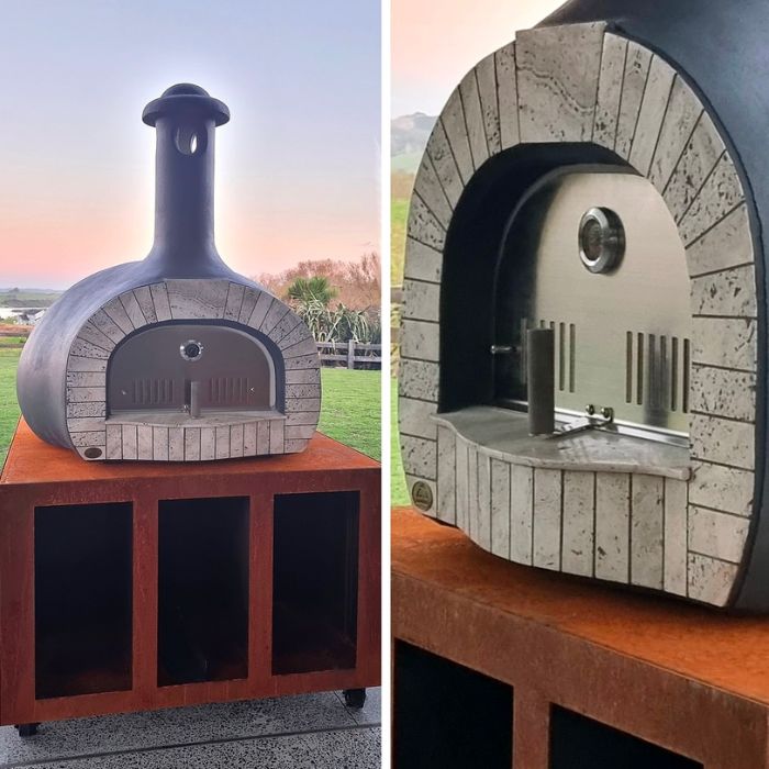Pizzeria Size Wood Fired Pizza Oven - Brick Style Entrance