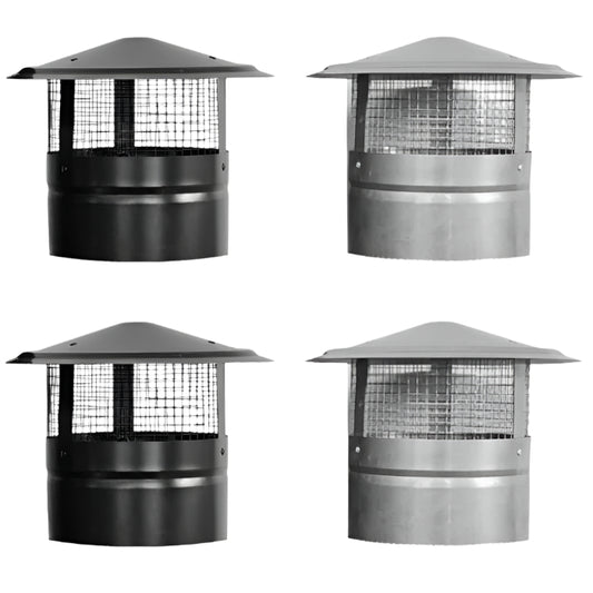 metal rain caps with mesh covers