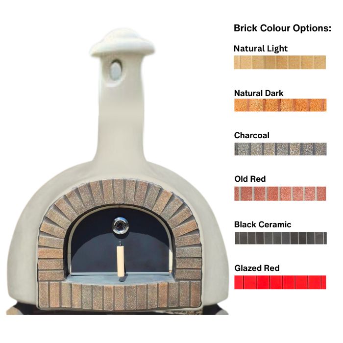 Wood Fired Pizza Oven - Brick Style Terracotta Entrance