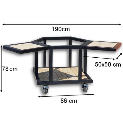 Rolling Pizza Oven Station - Stand, Base, Table